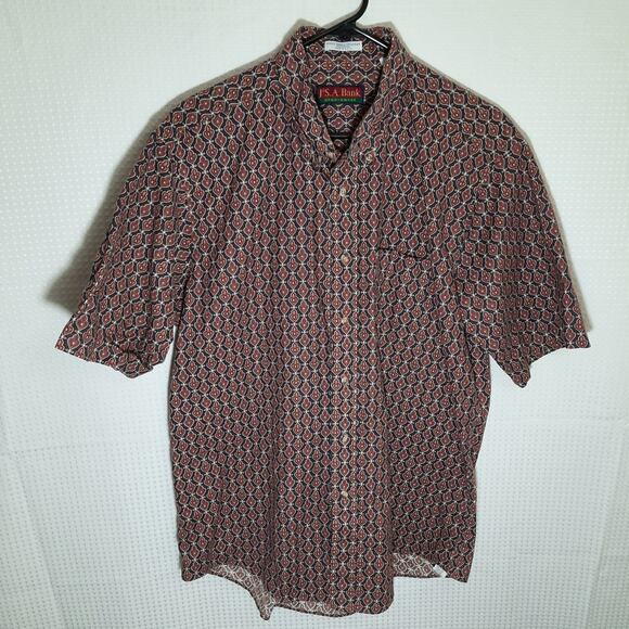 Jos. A. Bank Other - Jos A Bank L Shirt Men's Made in USA Cotton Geometric Print Vintage Sportswear
